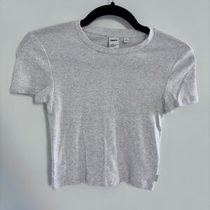 Aritzia TNA Gray Crop Tshirt